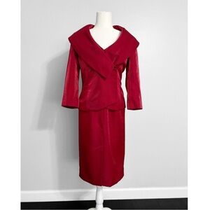Kaliko Vintage Wool Blend Steampunk Red Business Holiday Suit